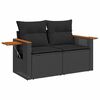 vidaXL 8-delige Loungeset met kussens poly rattan acacia zwart