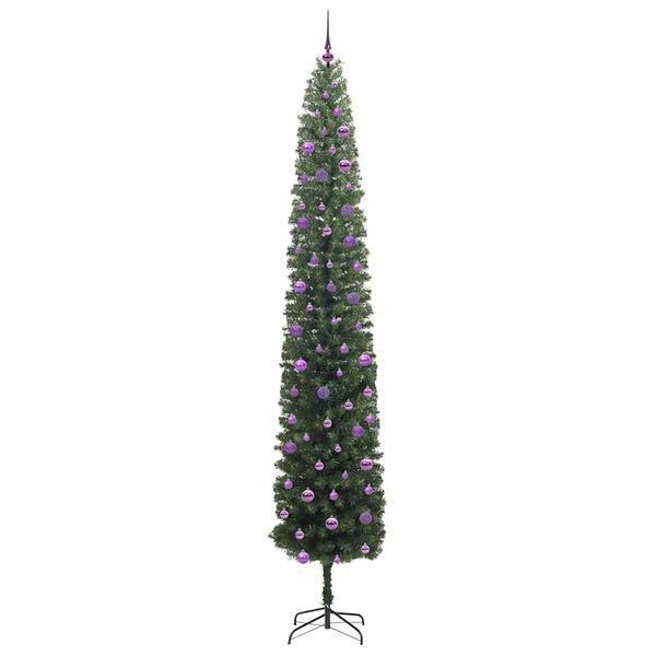 vidaXL Kunstkerstboom Groen 270 cm PVC en Staal en Kunststof