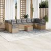 vidaXL 11-delige Loungeset met kussens poly rattan gemengd beige