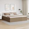 vidaXL Opslag bed met matras Cappuccino 200 x 200 cm Nep Leer