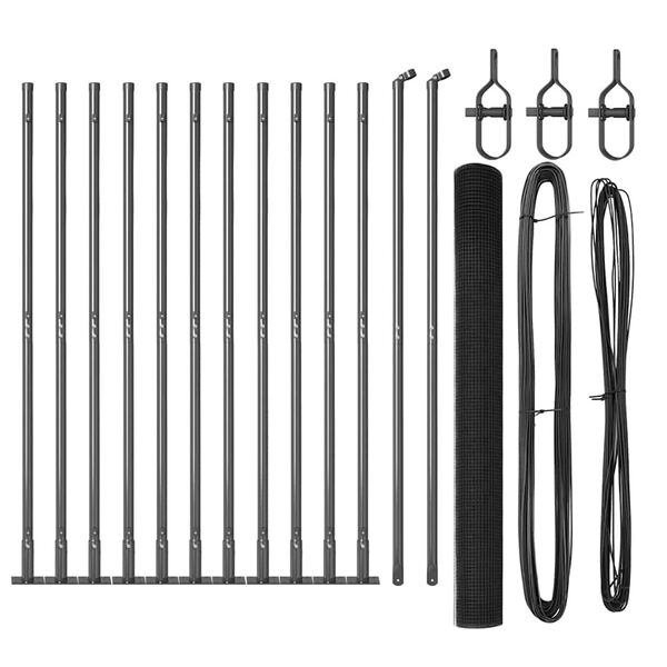 vidaXL Afrasteringspaal Grijs 25 x 1,4 m (25 x 25 mm gaas)