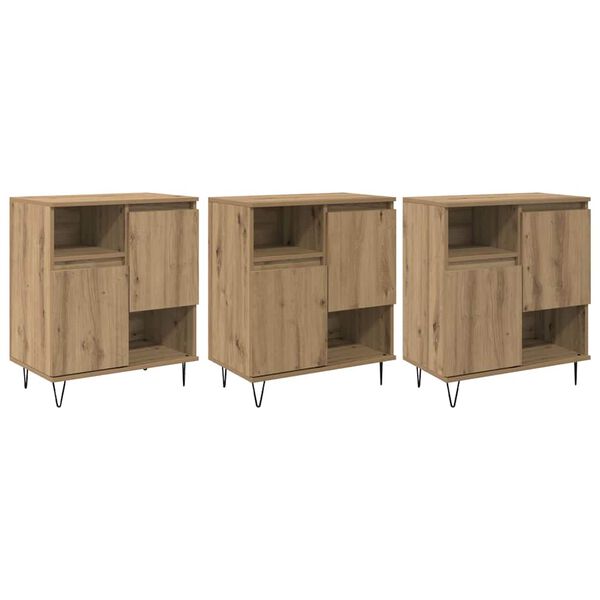 vidaXL Dressoir 3 pcs Artisan Eiken 60 x 35 x 70 cm