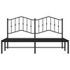 vidaXL Bedframe met hoofdbord metaal zwart 183x213 cm