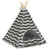 vidaXL Dieren teepee met kussen Wit en Grijs 40 x 40 x 50 cm Polyester