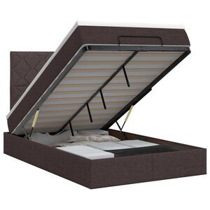 vidaXL Ottoman bed met matras Donkerbruin 120 x 190 cm Stof