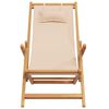 vidaXL Strandstoel inklapbaar massief eucalyptushout en stof beige