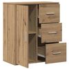 vidaXL Dressoir met lade Artisan Eiken 60 x 31 x 70 cm Bewerkt hout