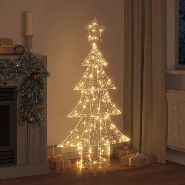 vidaXL Kerstboom met 160 LED Warmwit 150 cm Acryl