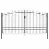 vidaXL Dubbele Poort WOERDEN 400 x 249,5 cm Staal Grijs Vergrendelbaar
