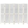 vidaXL Kamerscherm met 6 panelen massief paulowniahout wit