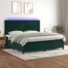 vidaXL Boxspring met matras en LED fluweel donkergroen 200x200 cm