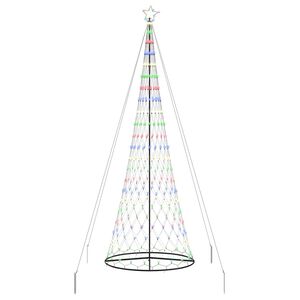 vidaXL LED Kerstboom met 455 LED Multikleur 184.5 cm Metaal