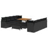 vidaXL Tuinbankenset 11 st Zwart poly rattan