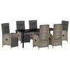 vidaXL Tuin eettafelset 7 st Grijs poly rattan