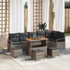 vidaXL Tuin Sofa Set met kussen 10 pcs Grijs Poly riet
