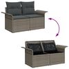 vidaXL Tuinbankenset met opslag 6 pcs Grijs poly rattan
