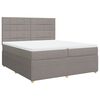 vidaXL Boxspring met matras stof taupe 200x200 cm