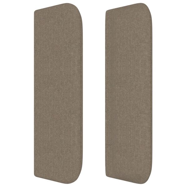 vidaXL Hoofdbord met randen 163x16x78/88 cm stof taupe