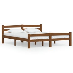 vidaXL Bedframe massief grenenhout honingbruin 160x200 cm