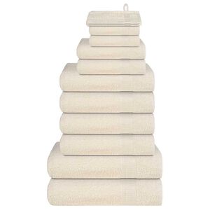 vidaXL 12-delige Handdoekenset FROGN 360 g/m&sup2; cr&egrave;me
