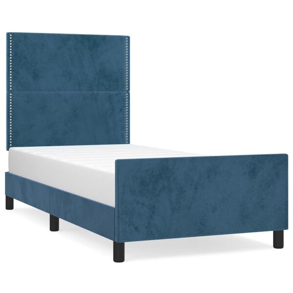 vidaXL Bedframe zonder matras 80x200 cm fluweel donkerblauw