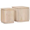 vidaXL Handgemaakte Bijzettafel Set 2 pcs Wit 45 x 45 x 45 cm