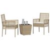 vidaXL Tuin Bistro Set 3 pcs Beige Poly riet