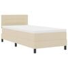 vidaXL Boxspring bed met kussen met hoofdeinde Cr&egrave;me 100 x 200 cm Stof