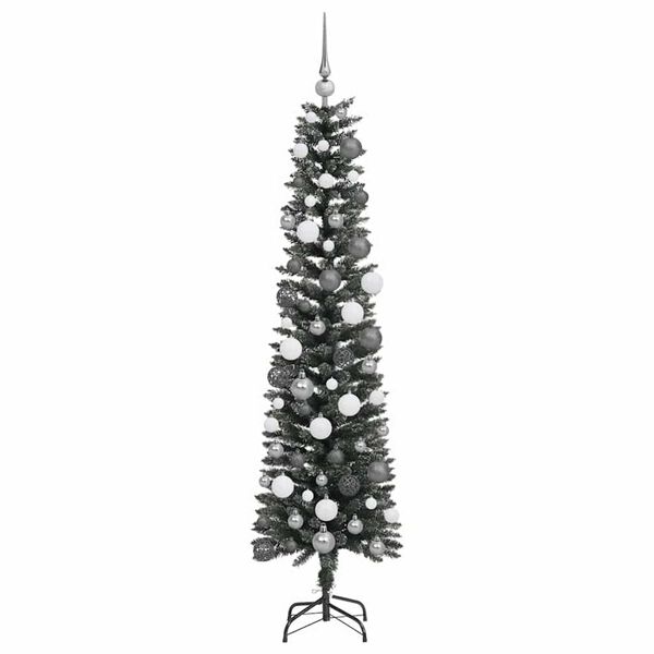 vidaXL Kunstkerstboom met 300 LED Groen 180 cm PVC en Plastic en Staal