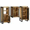 vidaXL Badkamermeubelset Wandgemonteerd 3 pcs Bruin Massief Mango Hout