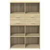 vidaXL Hoge kast 80x42,5x124 cm bewerkt hout sonoma eikenkleurig