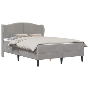 vidaXL Bedframe met hoofdeinde Lichtgrijs 140 x 200 cm Fluweel