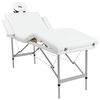 vidaXL Massagetafel inklapbaar met aluminium frame (vier delen / cr&egrave;mewit)