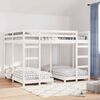 vidaXL Drie-hoog Bunk Bed Frame Wit 160 x 200 cm Massief grenenhout