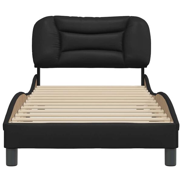 vidaXL Bedframe zonder matras "Hvar" kunstleer zwart 90x200 cm