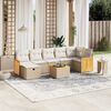 vidaXL 8-delige Loungeset met kussens poly rattan beige