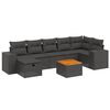vidaXL 8-delige Loungeset met kussens poly rattan zwart
