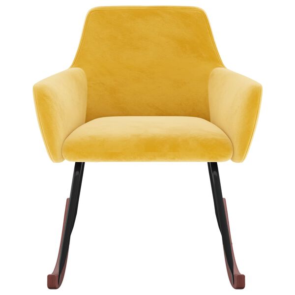 vidaXL Schommelstoel fluweel geel