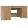 vidaXL Bureau met plank artisanaal eikenkleurig Bewerkt hout