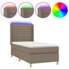 vidaXL Boxspring met matras en LED stof taupe 80x200 cm