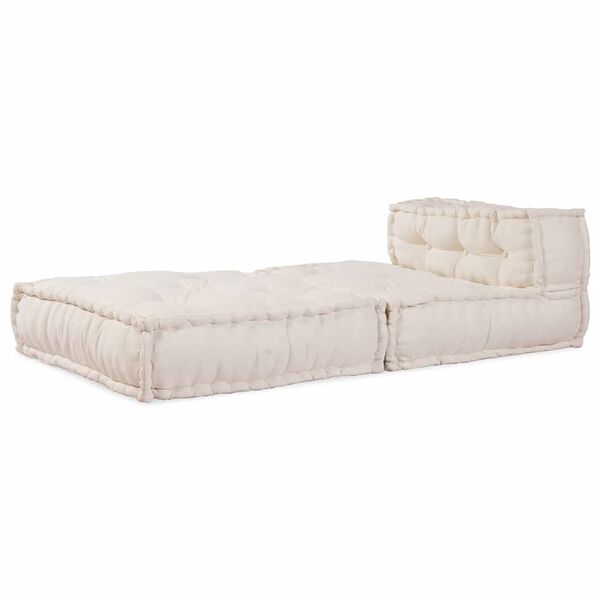 vidaXL Modulaire bankstel 70x70x54 stof cr&egrave;me