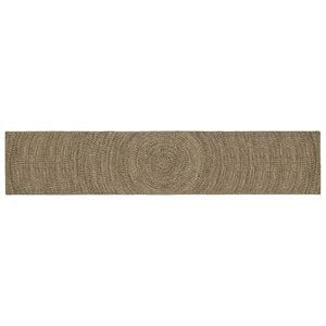 vidaXL Gebied Tapijt Naturel en Zwart 60 x 400 cm Jute