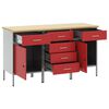 vidaXL Werk Cabinet met lade 3 pcs Zwart en Grijs 150 x 55 x 85 cm