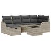 vidaXL Tuin Sofa Set met kussen met opslag 7 pcs Lichtgrijs Poly riet