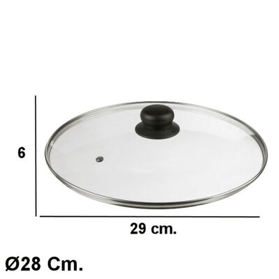 Decopatent Universele Glazen Pan deksel - 28 cm - Ronde Pandeksel