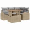 vidaXL Tuin Sofa Set 5 st Beige Poly riet