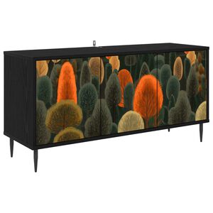 vidaXL Tv-meubel ZAANDAM 102 x 33 x 51 cm Zwart eiken Bewerkt hout