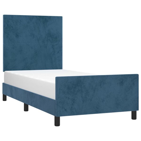 vidaXL Bedframe zonder matras 80x200 cm fluweel donkerblauw