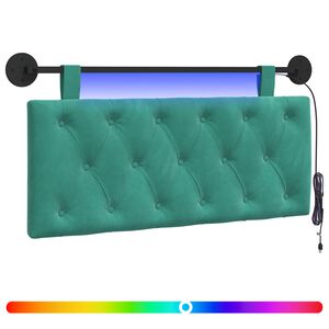 vidaXL Hangend hoofdbord Met LED-verlichting Turquoise Fluweel