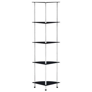 vidaXL Kastje 5-laags 30x30x130 cm gehard glas zwart